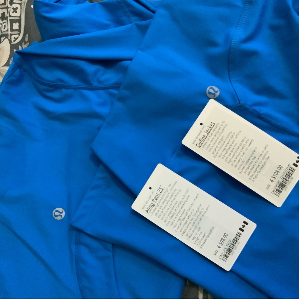Lululemon Blue Athletic Jacket with Leggings